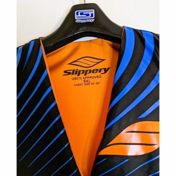 Slippery Hydro S13 Life Vest Watercraft Black Orange Blue Size Super XL NEW - Picture 3 of 8